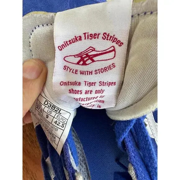 Onitsuka Tiger Blue Suede Sneakers US 9 - Picture 4 of 6